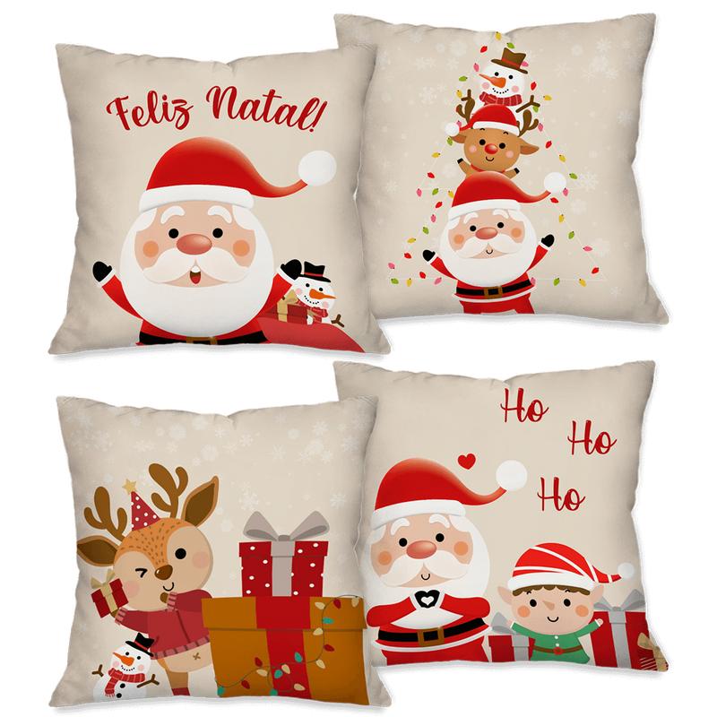 Kit 4 Capas de Almofada Natalinas Decorativas