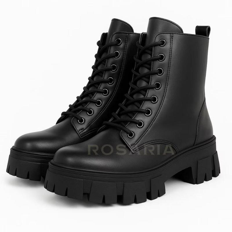 Bota Coturno Feminina Tratorada com Zíper