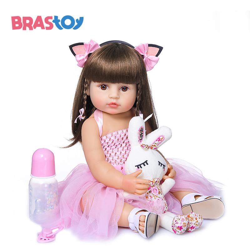 Boneca Reborn Brastoy 100% Silicone 55 cm