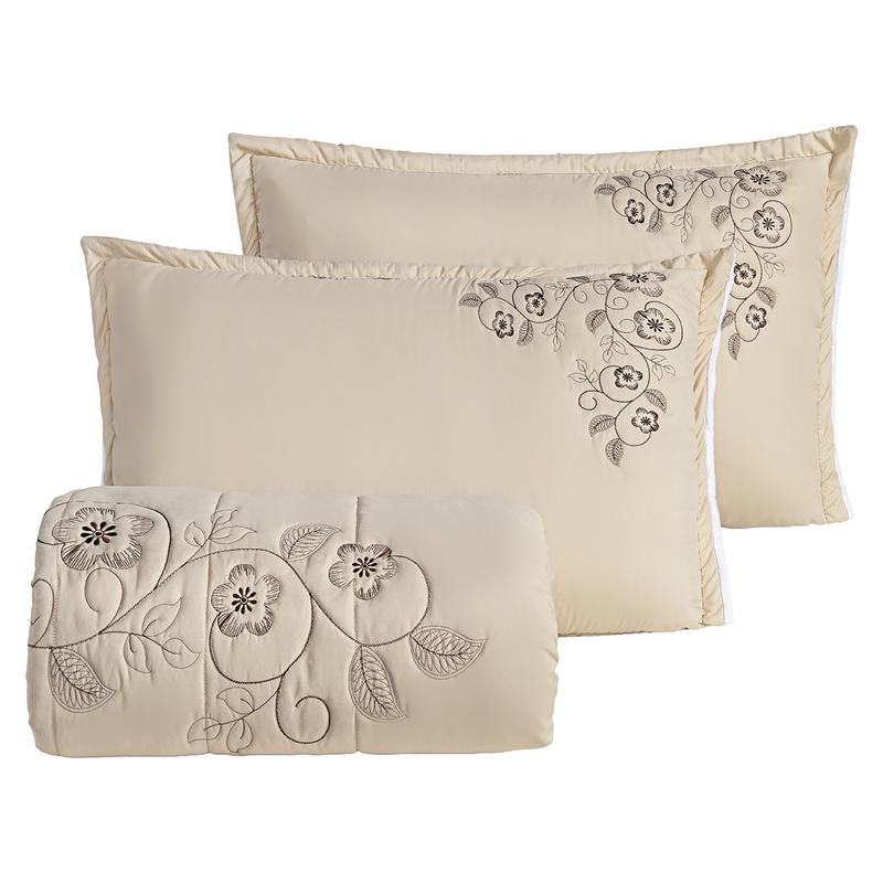 Cobre Leito London Bordado Queen 3 Peças