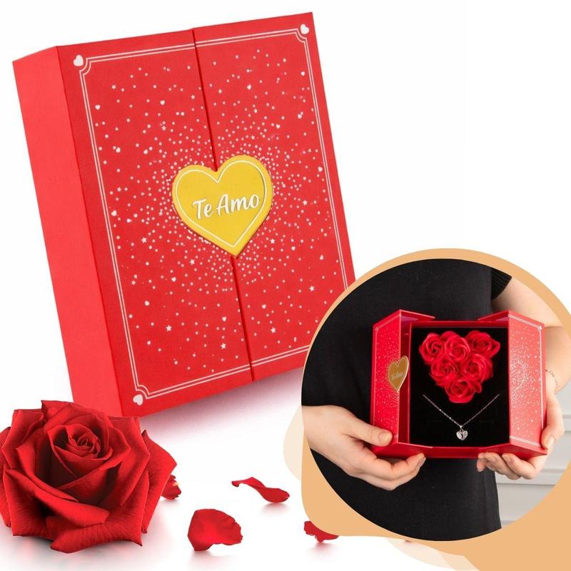 Kit Colar com Caixa de Rosas para Presente