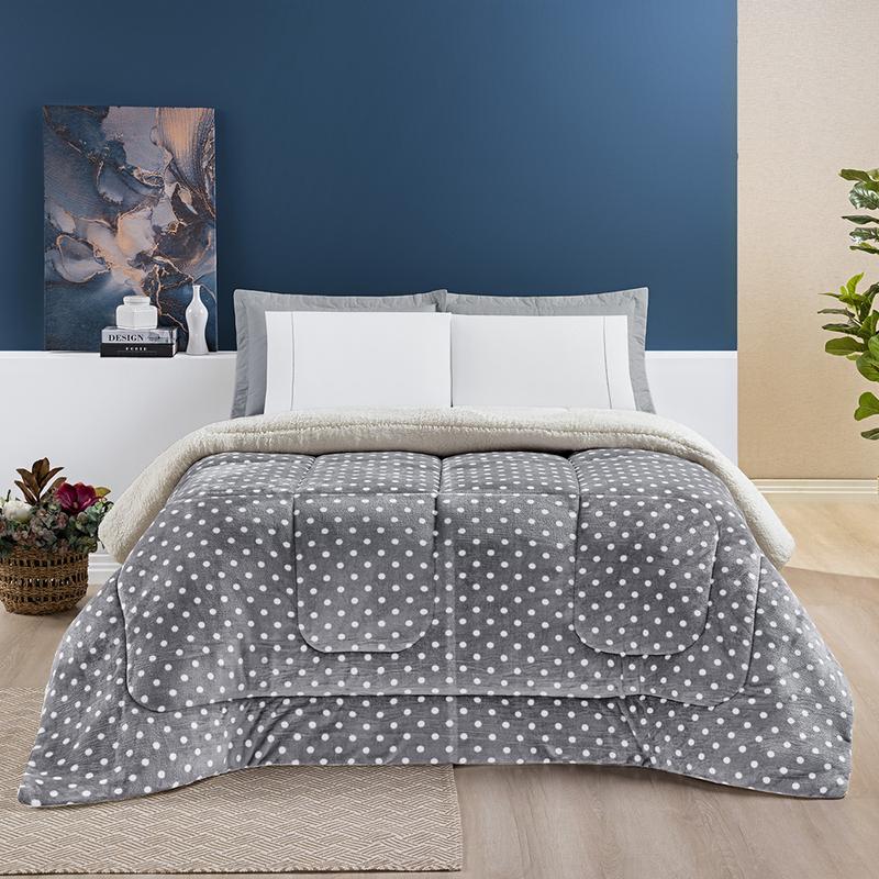 Coberdrom Flannel e Sherpa Petit Poá
