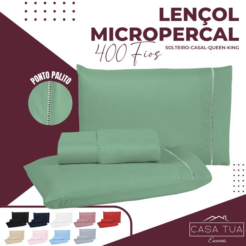 Kit Jogo de Lençol 400 Fios Micropercal