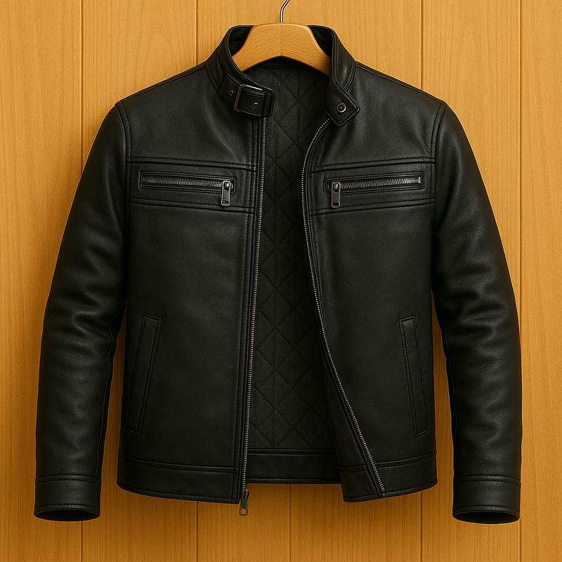 Jaqueta de Couro Masculina Forrada