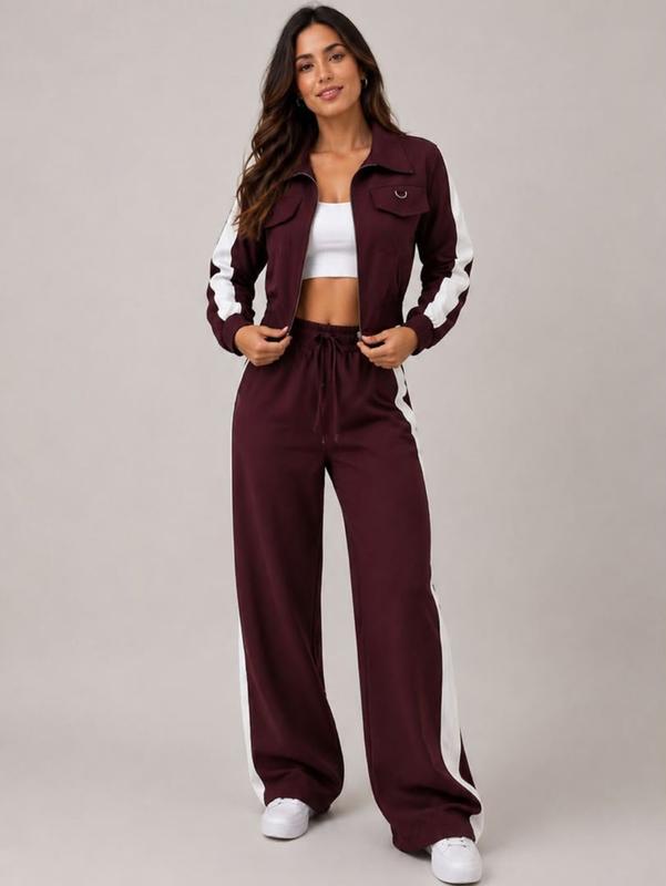Conjunto Feminino Jaqueta e Calça com Listra