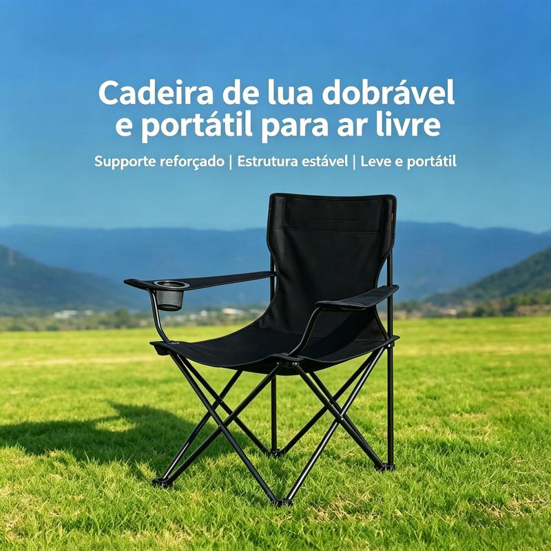 Cadeira de Camping Dobrável com Porta-Copos