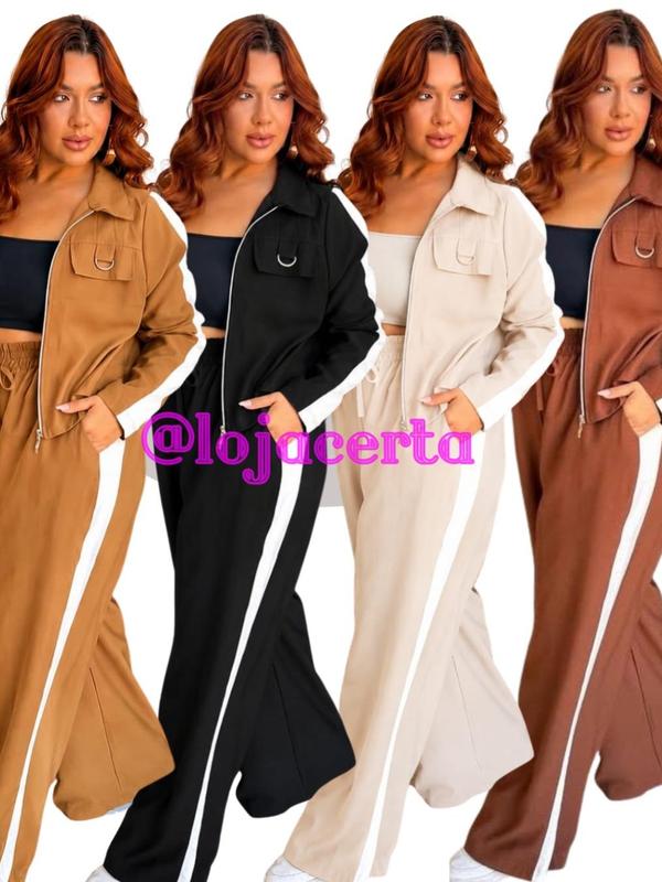Conjunto Esportivo Plus Size Listrado
