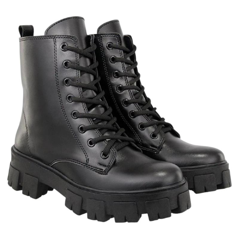 Bota Coturno Feminina Tratorada Plataforma