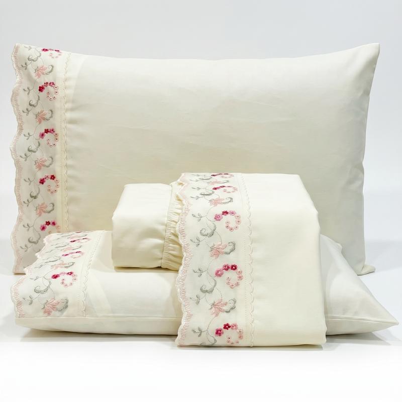 Jogo de Cama Bordado Fiorelle Percal 300 Fios