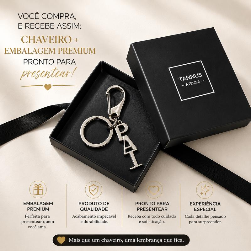 Chaveiro Banho de Prata com Mosquetão