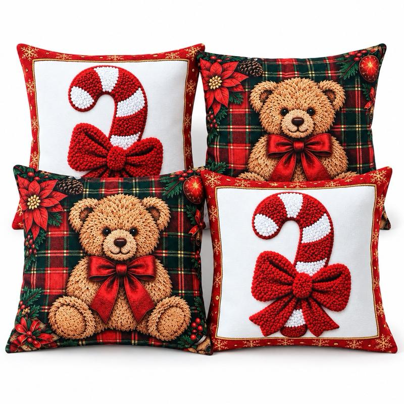 Kit 4 Capas de Almofada de Natal